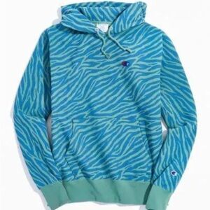 Champion x Uo Exclusive Tiger Hoodie Sweatshirt - Green blue men’s size small
